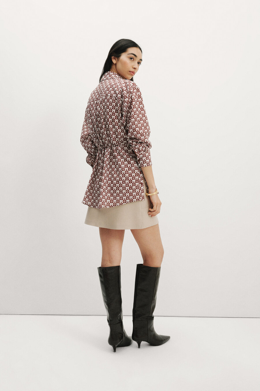 Adela Thin Belted Shirt - 5