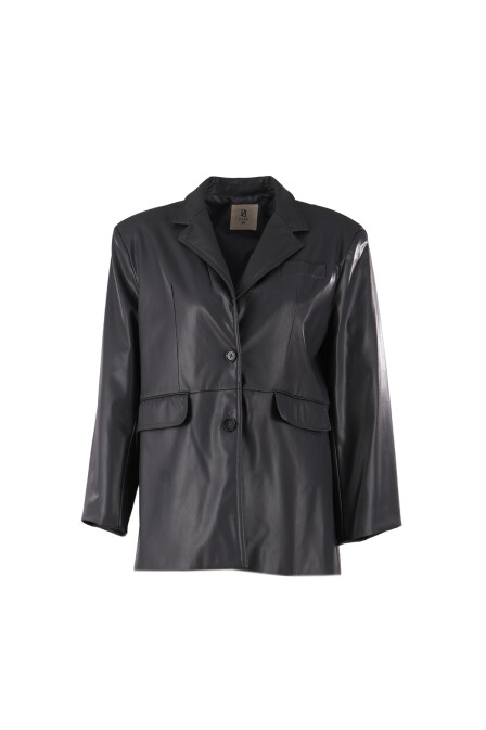 Astrit Leather Blazer Jacket - 1