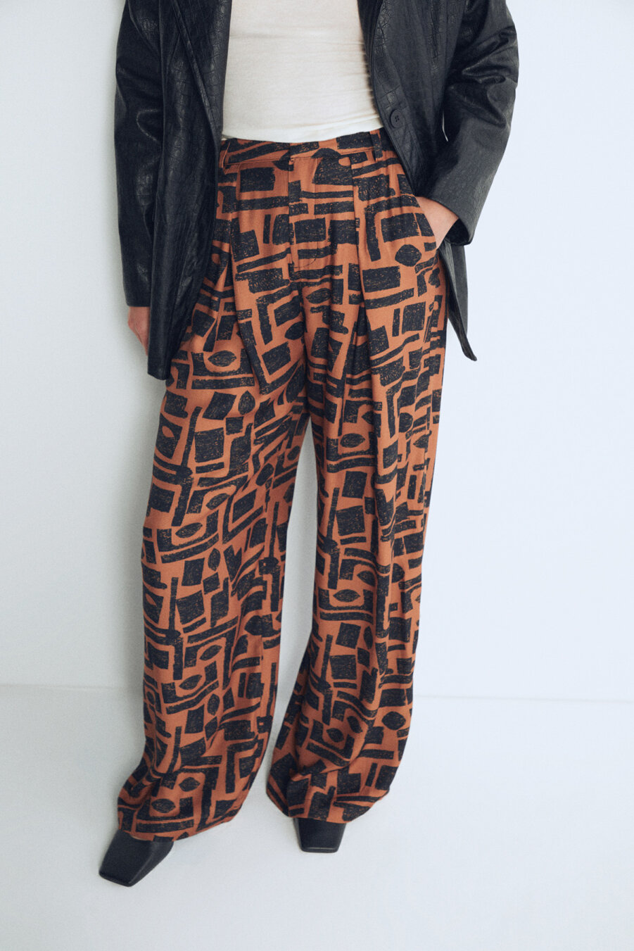 Bella Patterned Palazzo Trousers - 1