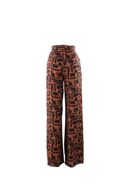 Bella Patterned Palazzo Trousers - 4