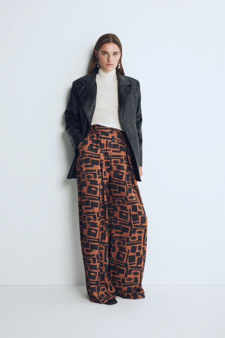 Bella Patterned Palazzo Trousers - 2