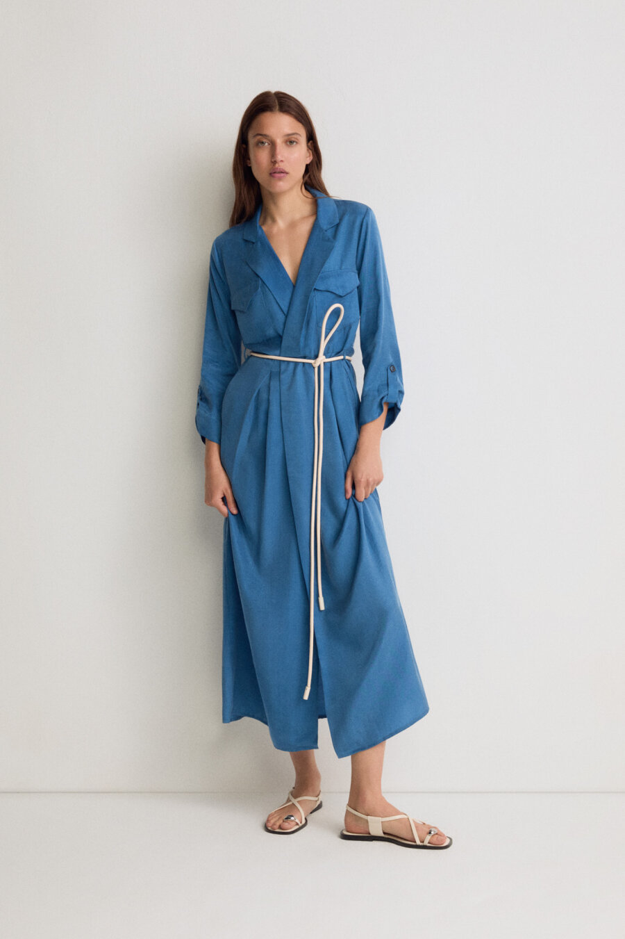 Belted Lyocell Shirt Dress - 1