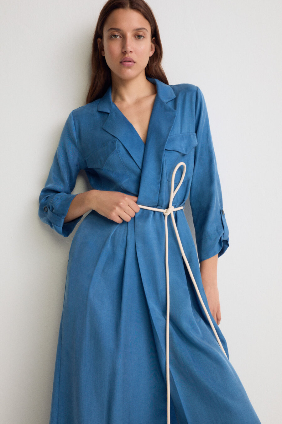 Belted Lyocell Shirt Dress - 3