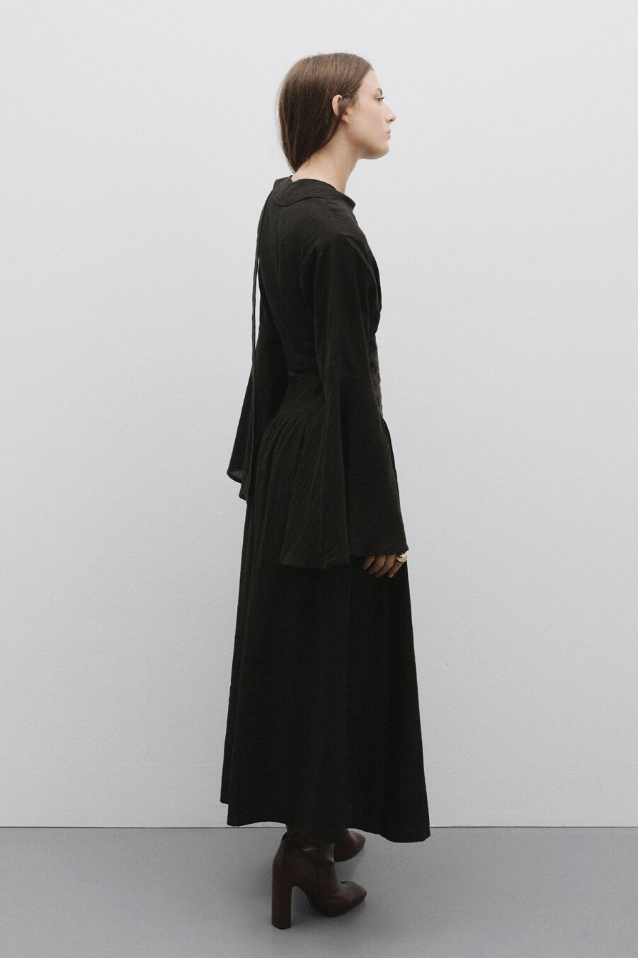 Black Dress with Adjustable Waist Corset - 4