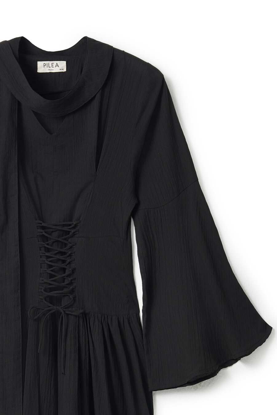 Black Dress with Adjustable Waist Corset - 8