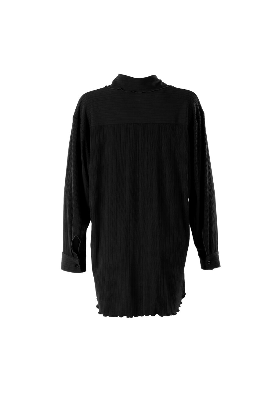 Black Pleated Knitted Shirt - 4