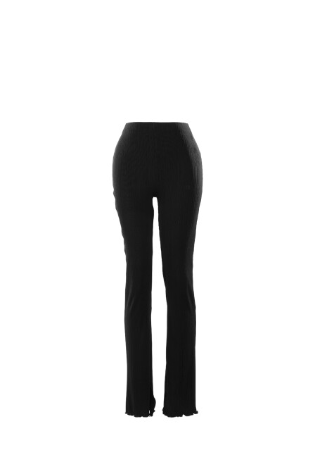 Black Pleated Knitted Trousers - 4