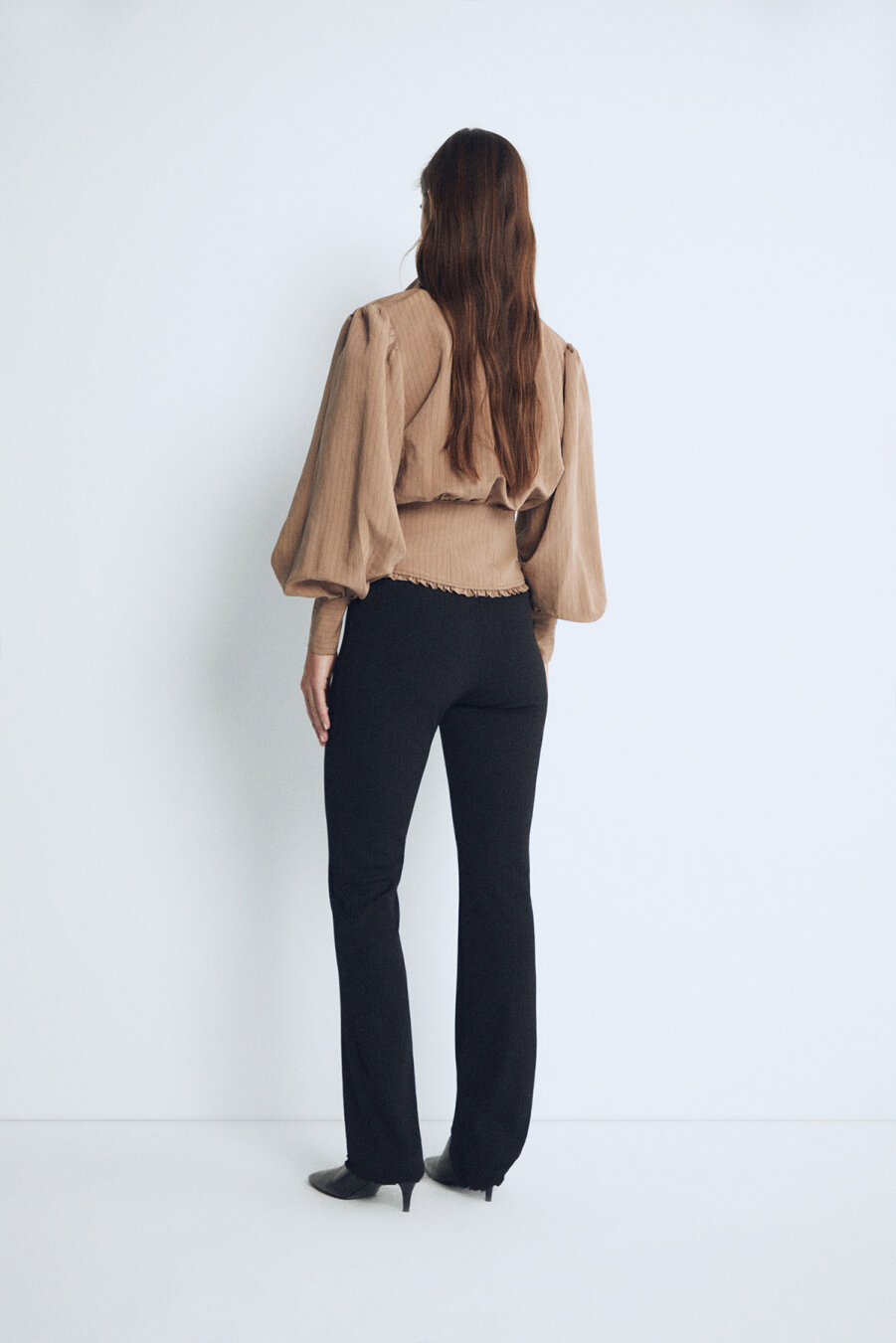 Black Pleated Knitted Trousers - 2