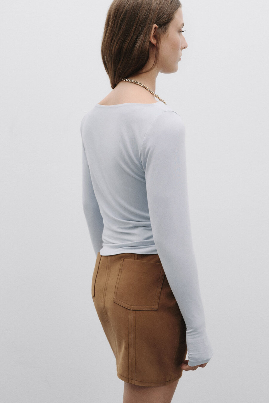 Blue Asymmetrical Blouse - 4