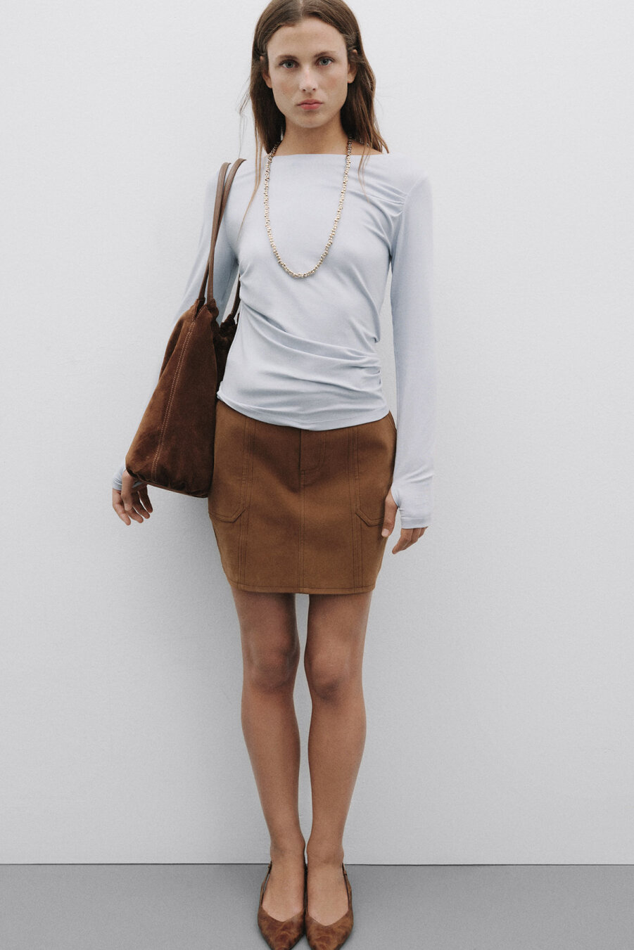 Blue Asymmetrical Blouse - 5