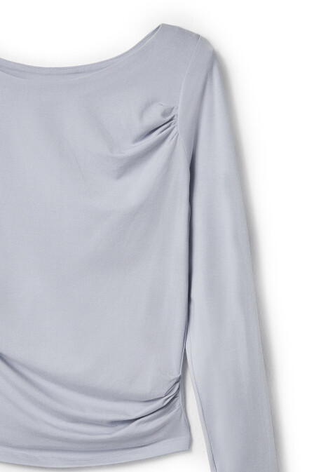 Blue Asymmetrical Blouse - 7