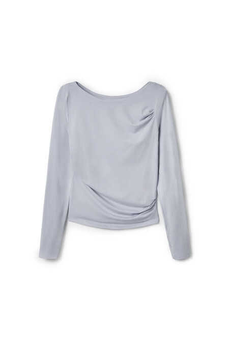 Blue Asymmetrical Blouse - 6