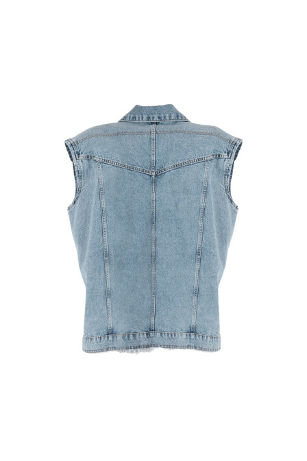 Blue Denim Padded Vest - 2