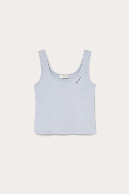 Blue Embroidered Detailed Sleeveless Tank Top - 2