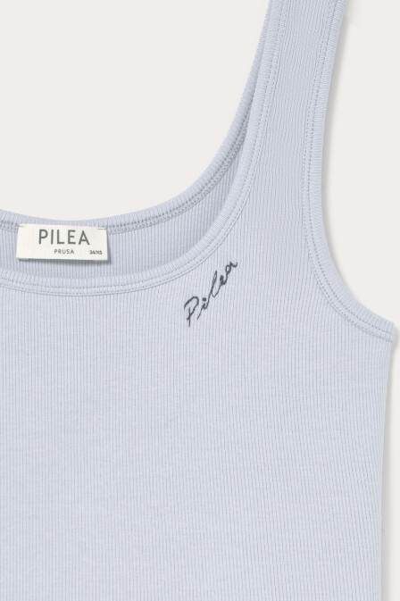 Blue Embroidered Detailed Sleeveless Tank Top - 4