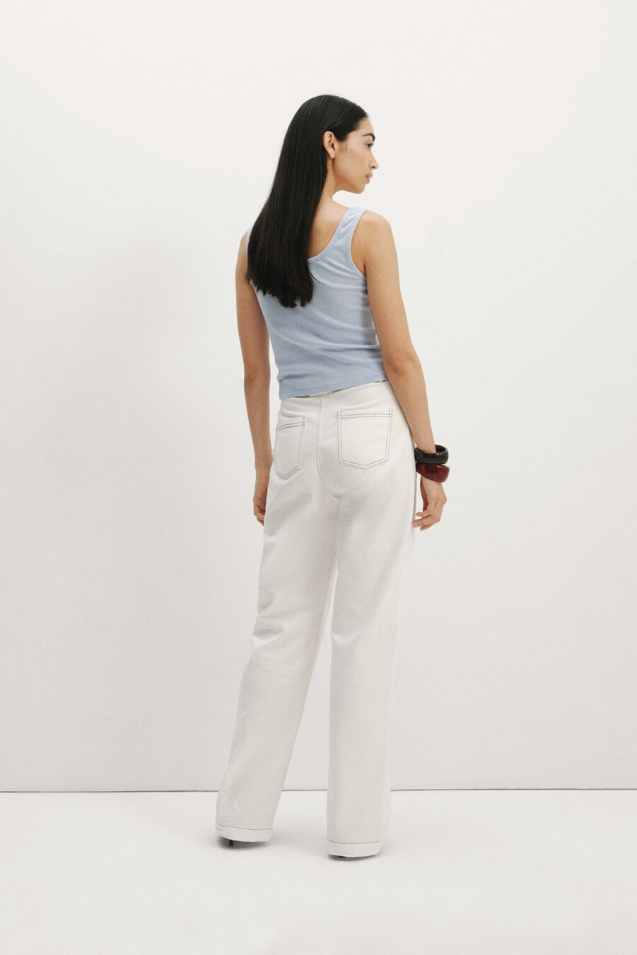 Blue Embroidered Detailed Sleeveless Tank Top - 6