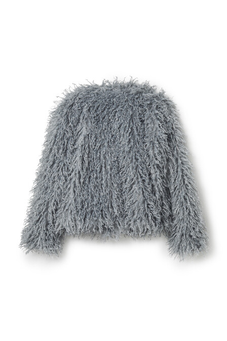 Blue Faux Fur Short Jacket - 7