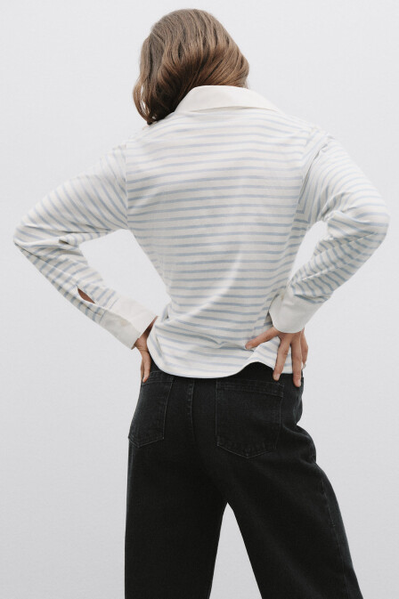 Blue Striped Fit Shirt - 4
