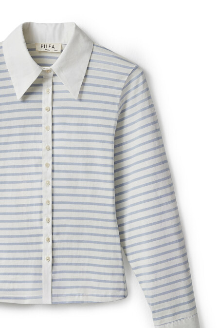Blue Striped Fit Shirt - 7