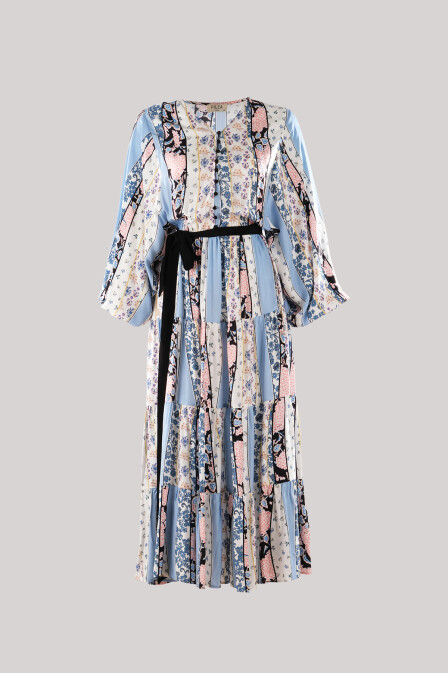 Blueberry Patterned Long Dress - 1