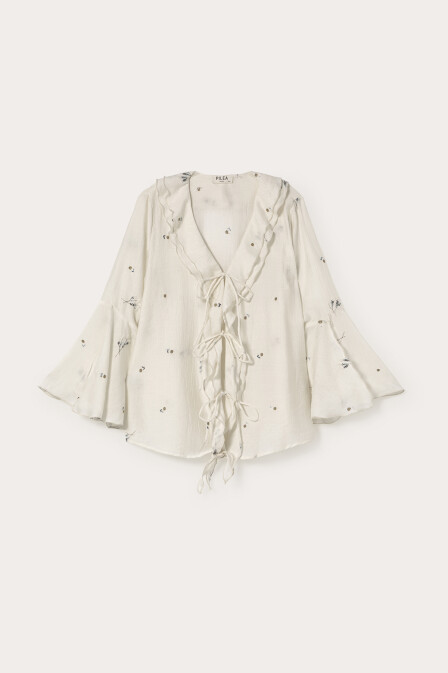 Briella Volanlı Bağlamalı Gömlek - 2