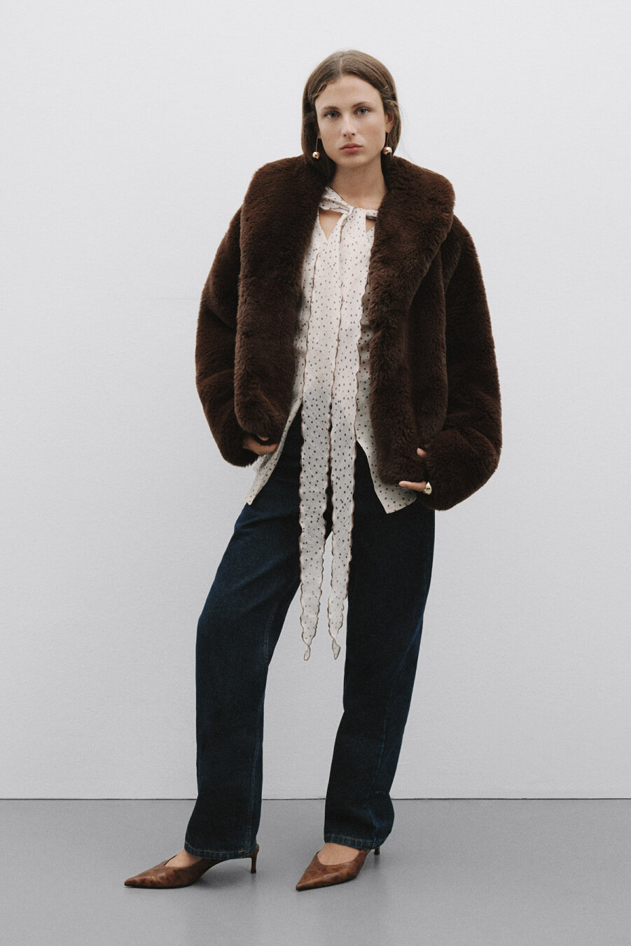 Brown Faux Fur Jacket - 3