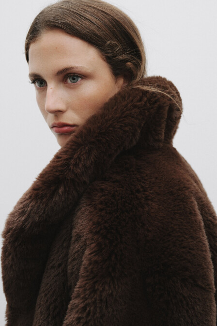 Brown Faux Fur Jacket - 4