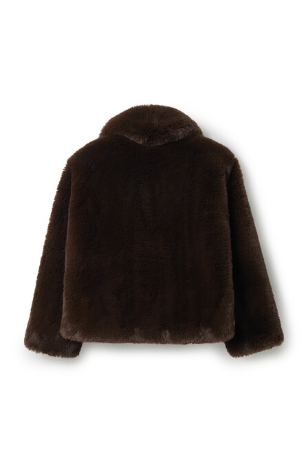 Brown Faux Fur Jacket - 8