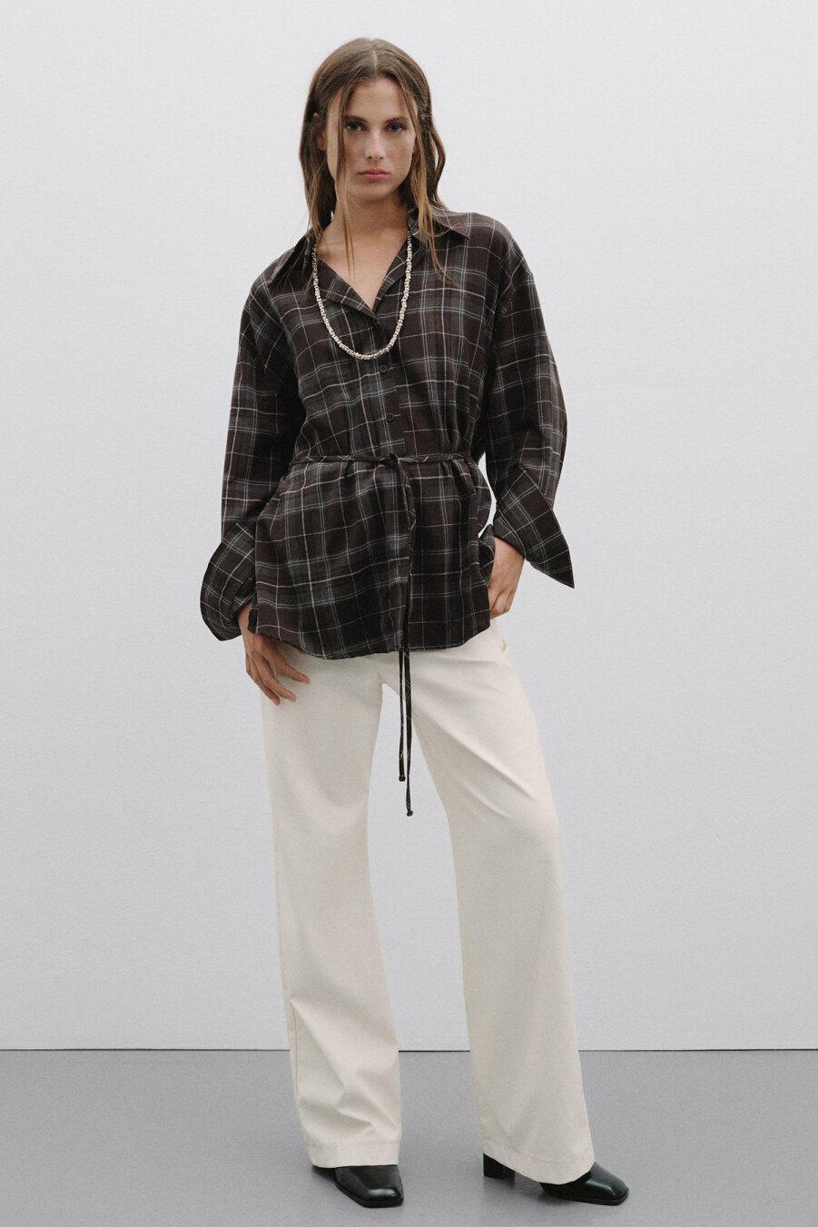 Brown Plaid Shirt - 3