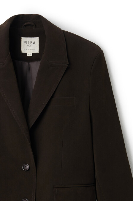 Çikolata Kahve Süet Blazer Ceket - 7