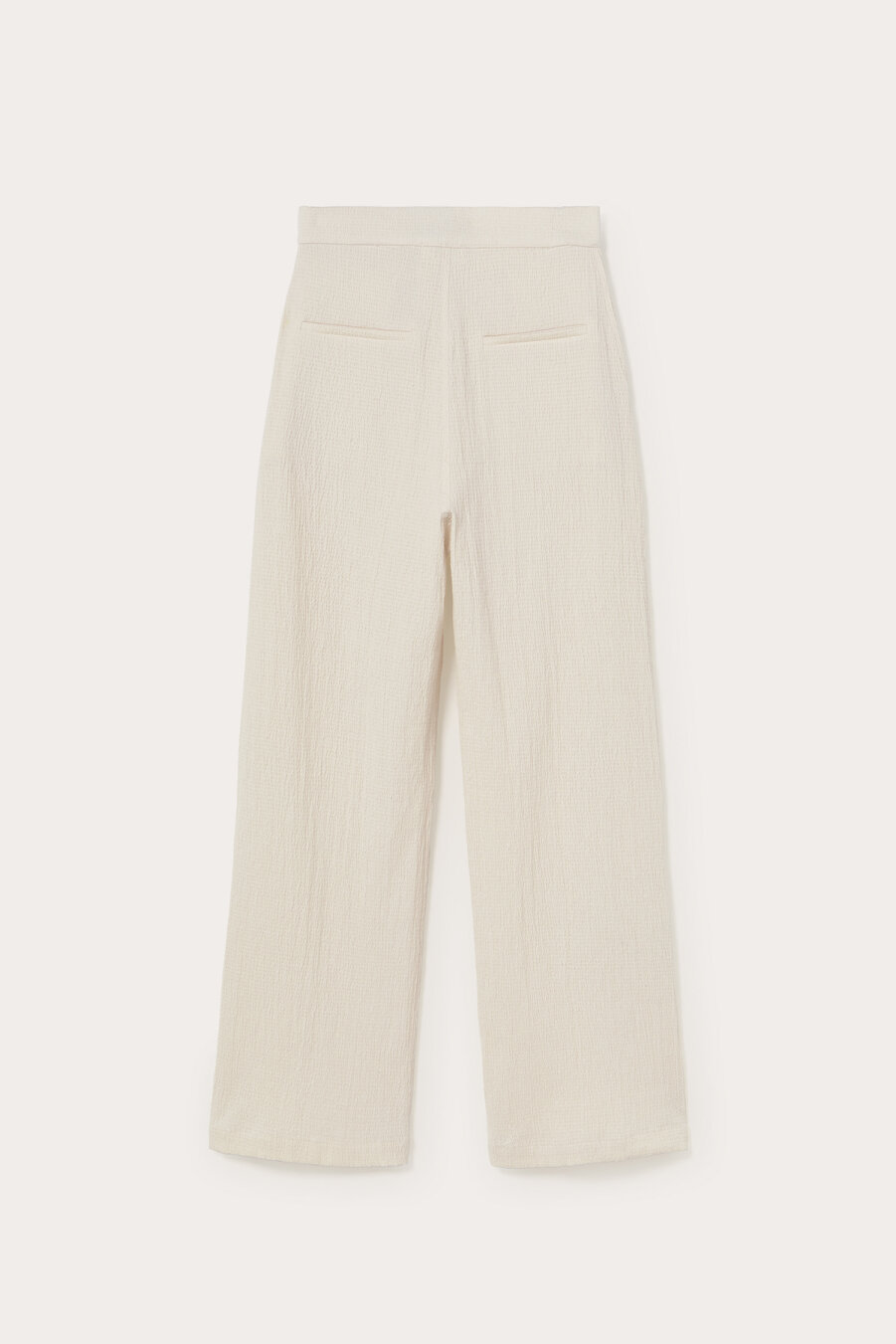 Cloe Ecru Textured Trousers - 3
