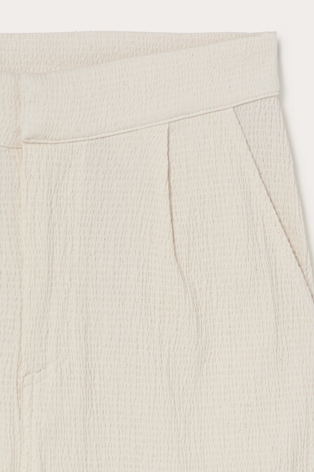 Cloe Ecru Textured Trousers - 4