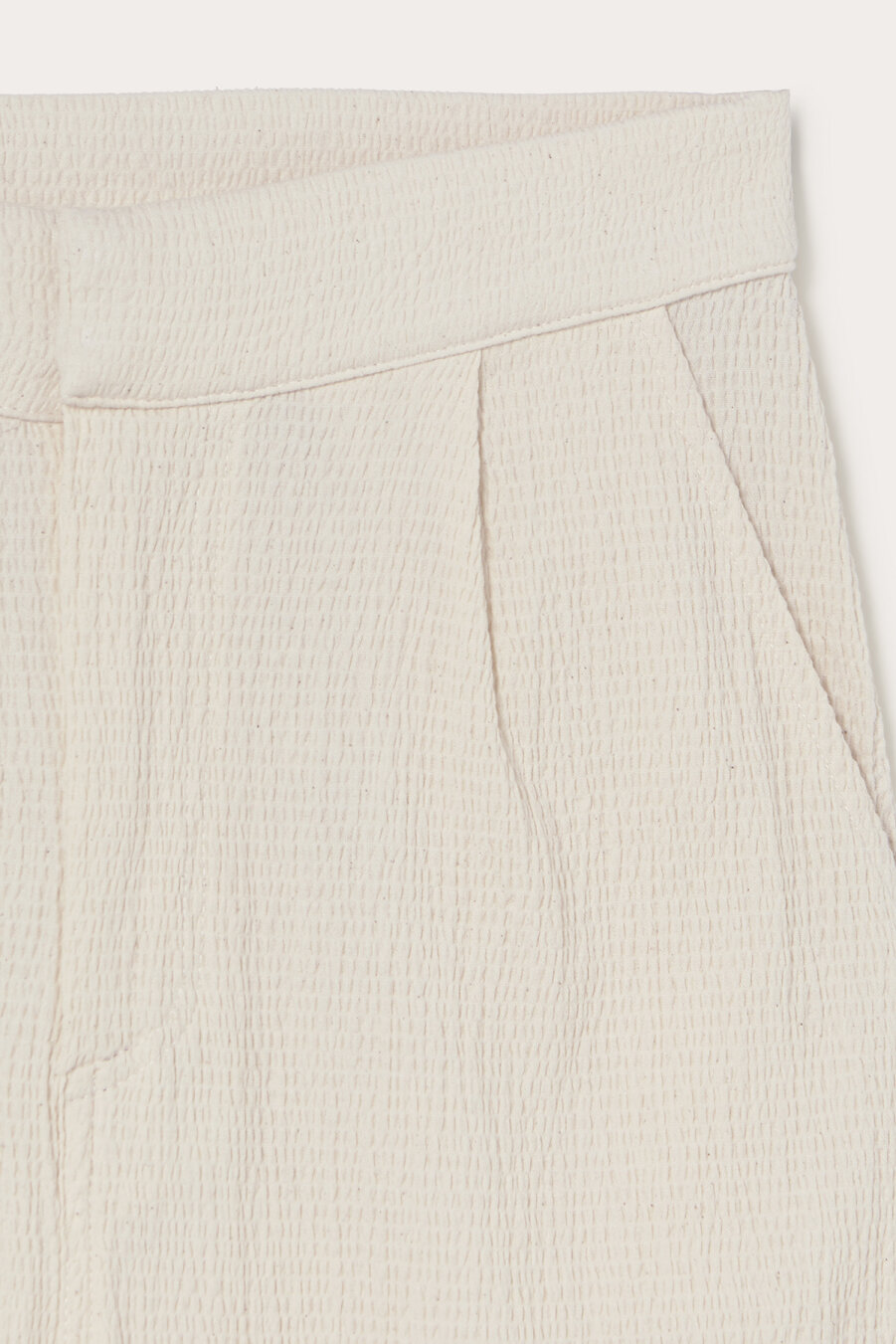Cloe Ecru Textured Trousers - 4