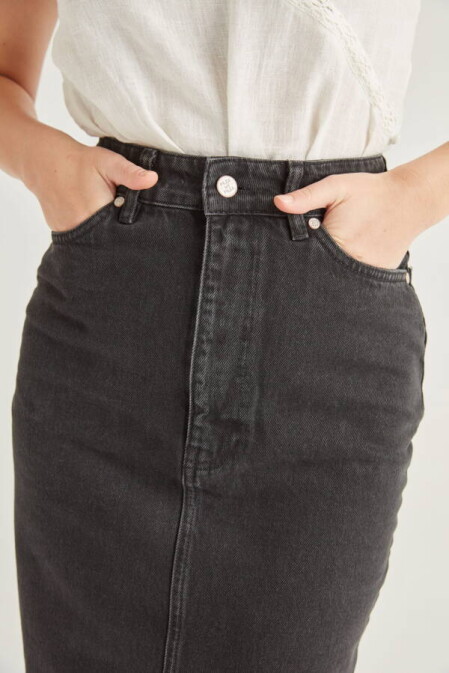 Daisy Siyah Denim Etek - 6