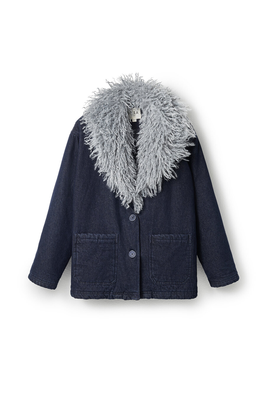 Denim Jacket with Faux Fur Collar - 7