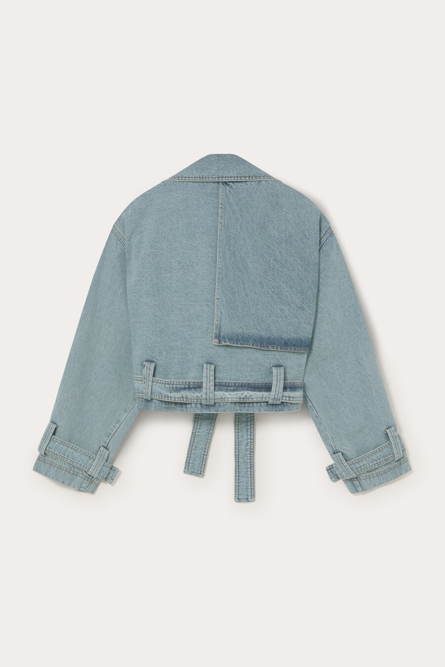 Denim Mini Trench Coat - 3
