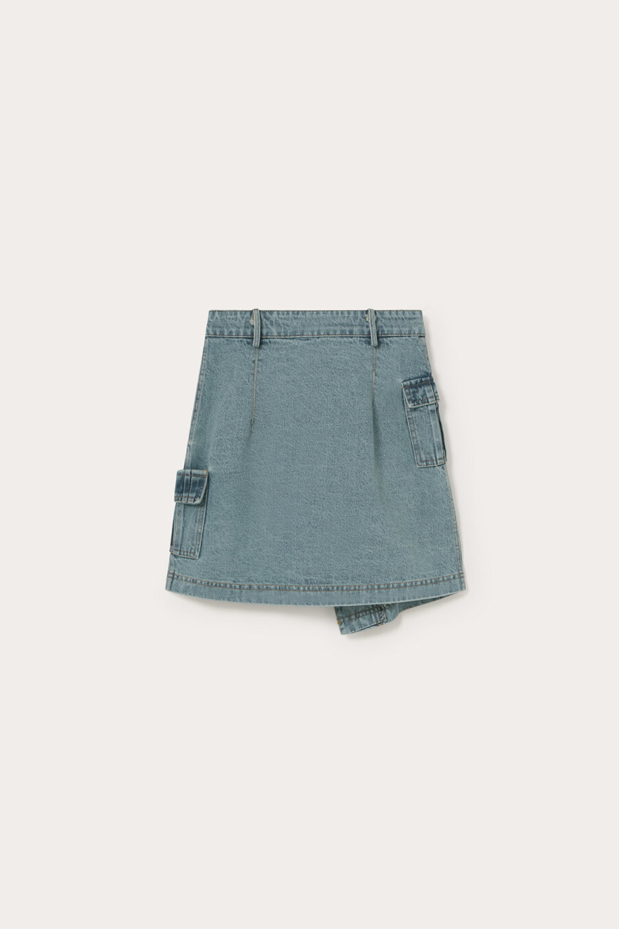 Denim Mini Wrap Skirt - 3