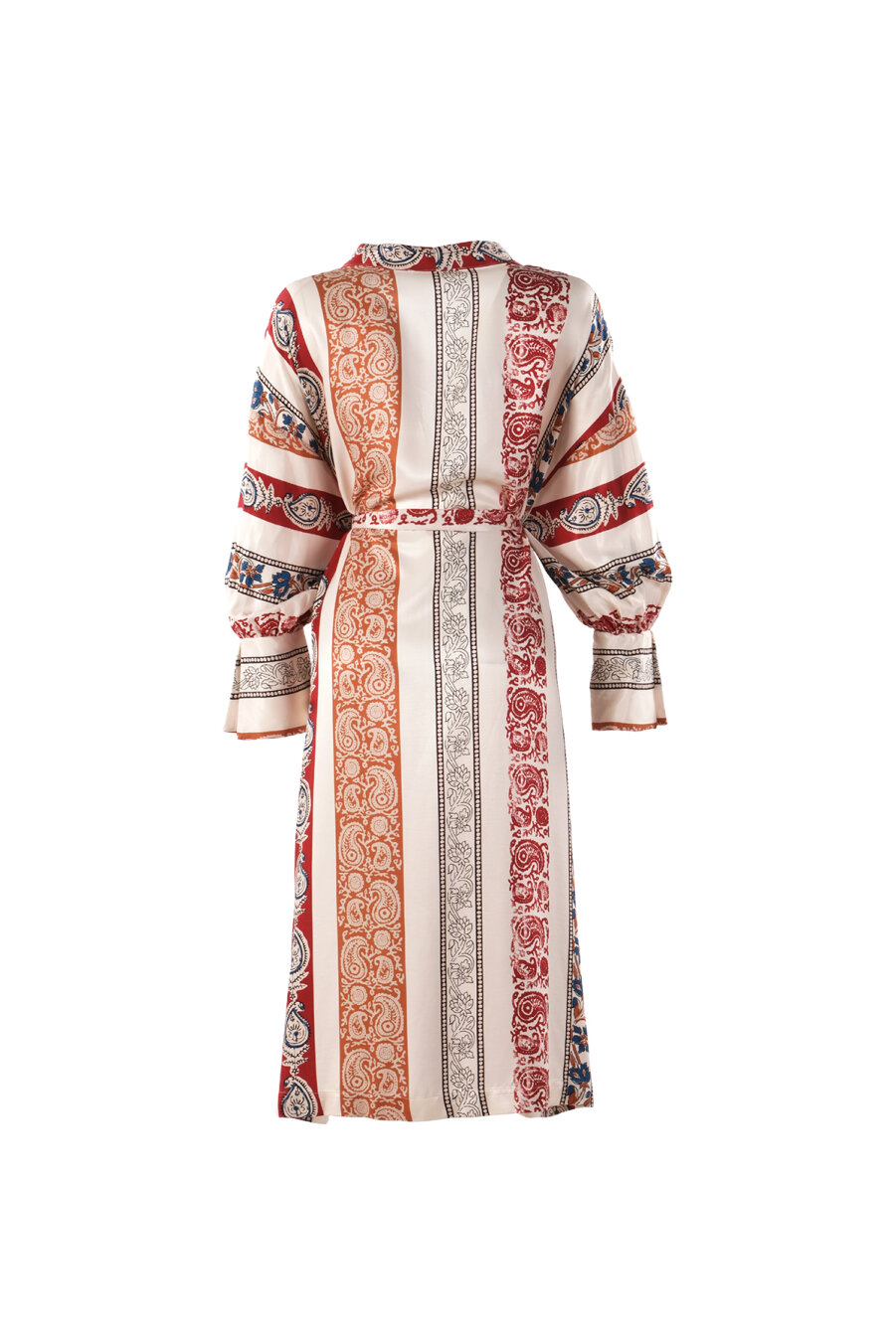 Desenli Yırtmaçlı Kimono - 5