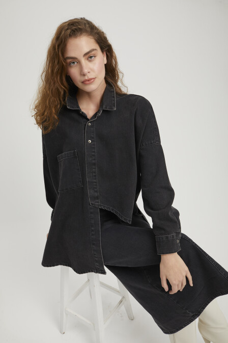 Desin Black Denim Shirt - 1