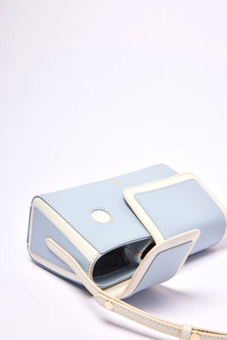 Double Eye Mini Bag - Sky Blue White - 5