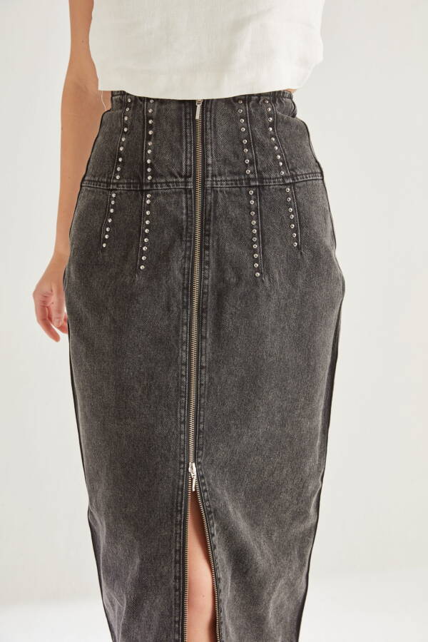 Drew Black Denim Skirt - 3