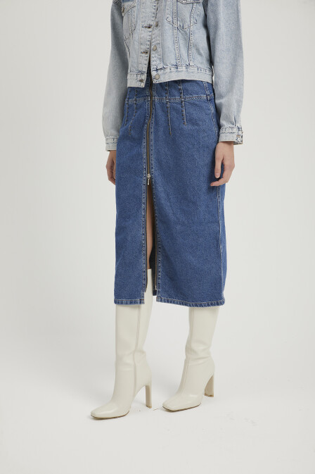 Drew Blue Denim Skirt - 4