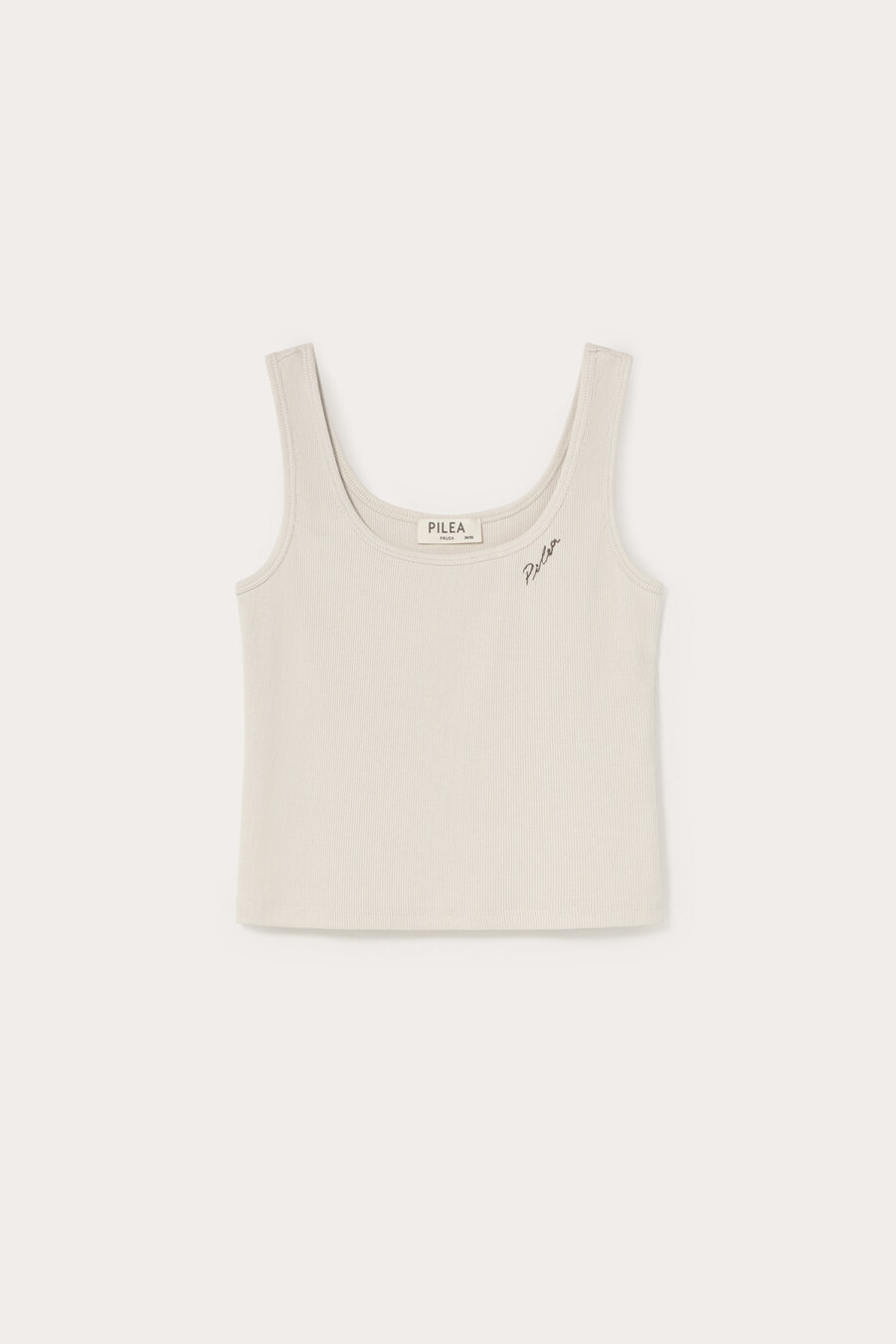 Ecru Embroidered Detailed Thick Strap Tank Top - 2