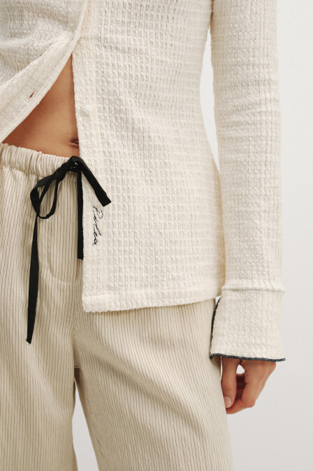 Ecru Embroidered Shirt - 5