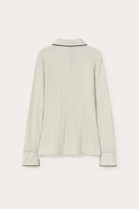 Ekru Nakışlı Gömlek - 3