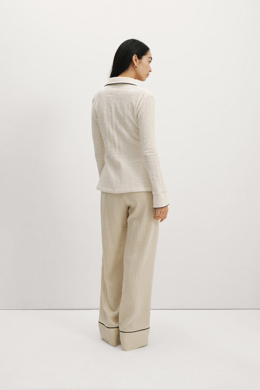 Ekru Nakışlı Gömlek - 7