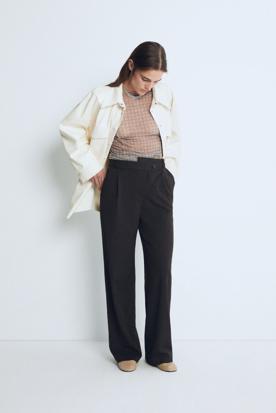 Elowen Asymmetrical Waist Palazzo Trousers - 2