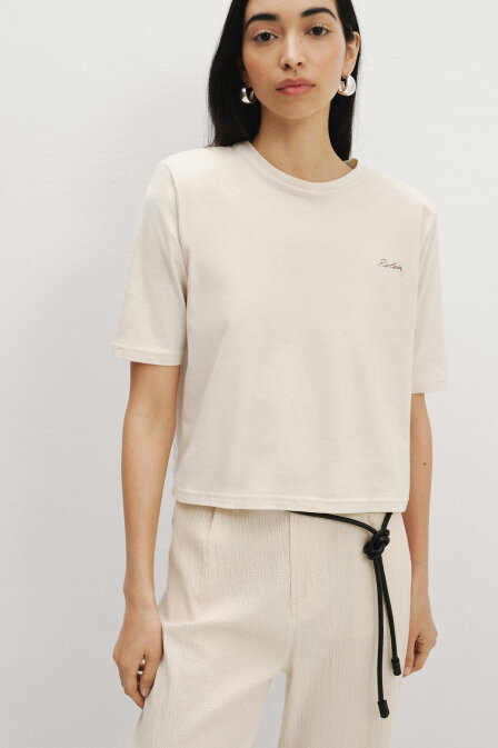 Embroidered Padded T-shirt - 1