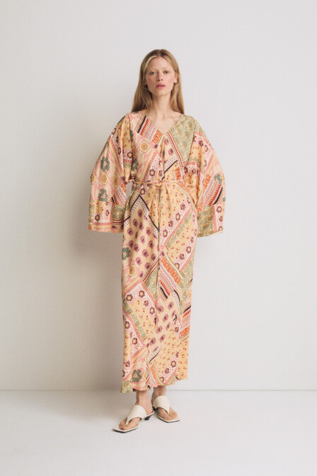 Sorbet Ethnic Patterned Kaftan Dress - 2