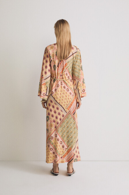 Sorbet Ethnic Patterned Kaftan Dress - 3